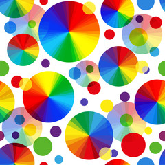 Rainbow seamless pattern of multi-colored balls