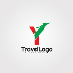 Travel agent vector logo design with initials X letter