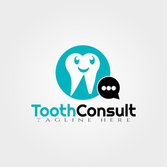 Tooth Consultation vector logo design,human dental icon