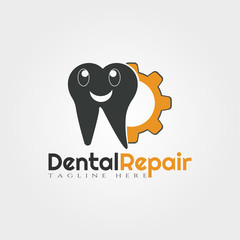 Dental repair vector logo design,human tooth icon