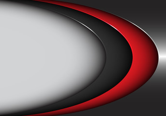 Abstract red black metal curve on white blank space design modern futuristic background vector illustration.