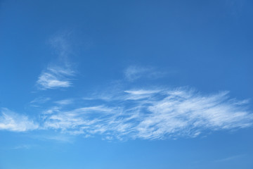 beautiful blue sky with soft white clouds, abstract background