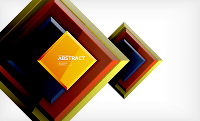 Square abstract background, glossy geometric design