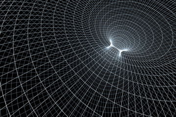 3d rendering, curve lines with dark background