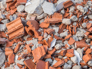 Bruchgestein Bauschutt auf einer Baustelle
