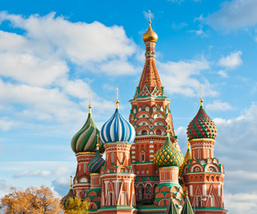 The Cathedral of Vasily the Blessed (Saint Basil's Cathedral). Red Square. Moscow. Russia. Sunny autumn day