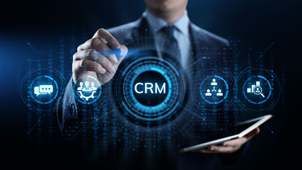 Fototapeta na wymiar CRM - Customer Relationship Management. Enterprise Communication and planning software concept.