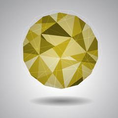 Abstract Vector yellow polygon shape or yellow poly sphere