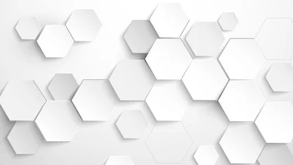 Fotobehang Abstract white hexagon background. Vector Illustration © pickup