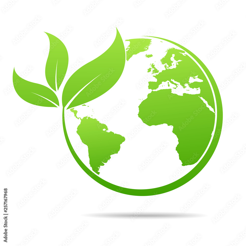 Poster world environmental ,saving logo and ecology friendly concept vector illustration