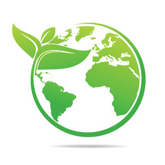 World environmental ,saving logo and ecology friendly concept  Vector illustration