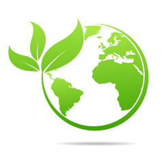 World environmental ,saving logo and ecology friendly concept  Vector illustration