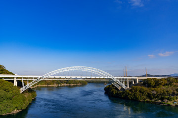 Fototapeta na wymiar [長崎県]新西海橋と針尾瀬戸