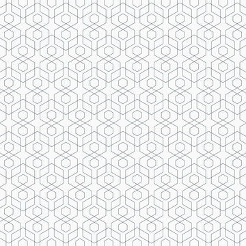 exagon vector pattern, repeating linear hexagon overlap each