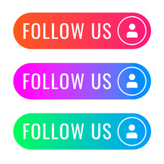 Fototapeta premium Follow us modern button