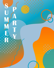 Dynamic textured background design in 3D style. Fluid gradients. Summer poster for design.