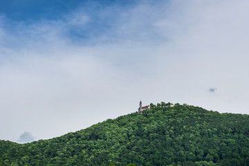 Fototapeta premium Germany, Ancient castle teck in swabian alb on a mountain