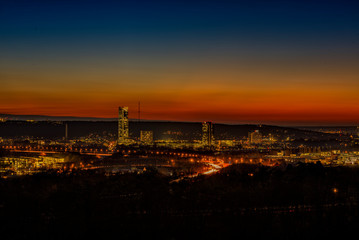Fototapeta na wymiar night view of city of bonn germany