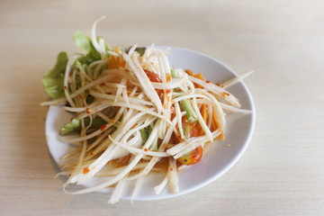 papaya salad spicy flavor thai food