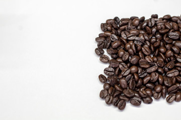 Coffee beans on white background