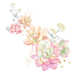 Flowers watercolor illustration,Floral pattern for wallpaper or fabric,