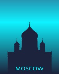 Cathedral of Christ the Savior in Moscow. Simple silhouette