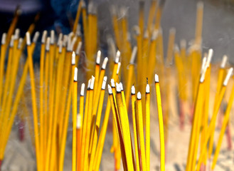 Smouldering incense sticks