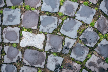 Top view of the old stone trail