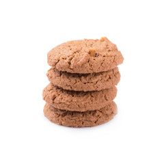 Chocolate cookies isolated on a white background