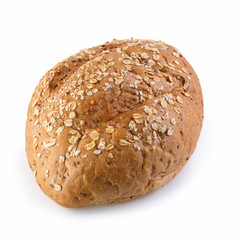 freshly baked bread isolated on white background