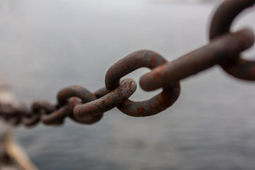 rusty metal chain