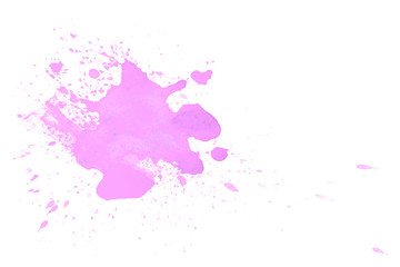 Purple inked watercolor stain
