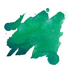 inked watercolor stain green
