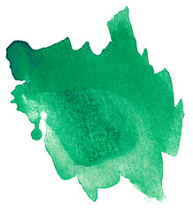 inked watercolor stain green