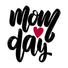 Mom day text. Vector lettering phrase for poster, greeting card, postcard. Mother Day concept