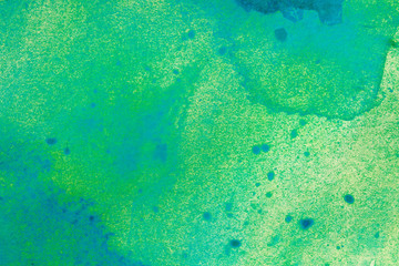 inked watercolor stain green