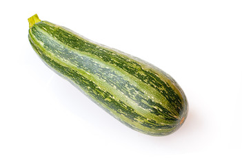 fresh whole zucchini isolated on white background