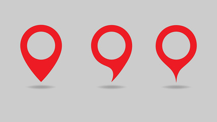 Contact map marker pointer interface icon set.