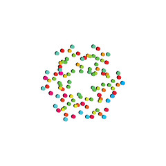 colorful circle particles background vector design element