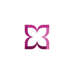 dark magenta abstract flower logo sign design element