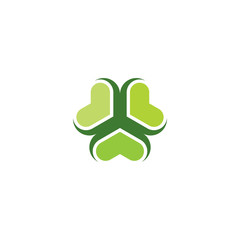 green clover icon leaves logo vector symbol design