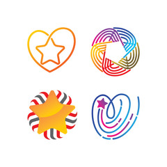 Success Star Logo Design Template Set