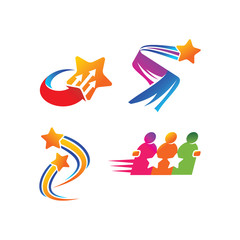 Success Star Logo Design Template Set