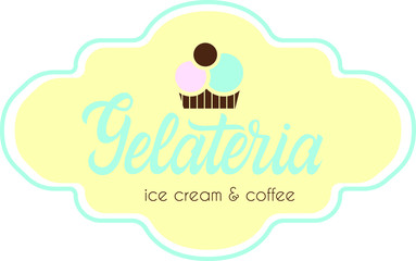 Gelateria hand lettering logo 