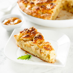 Homemade apple caramel pie