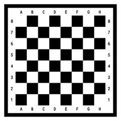 Black and white chessboard.