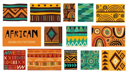 Foto op Canvas Naadloze Afrikaanse moderne kunstpatronen. Vector collectie © Marina Zlochin