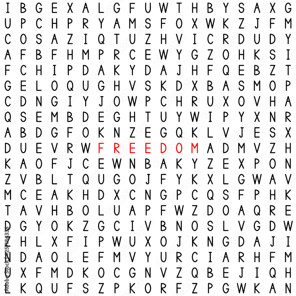 Wall mural freedom. find the word in the word puzzle.