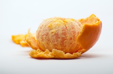 Tangerine over white background shots