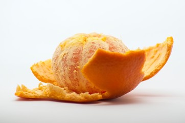 Tangerine over white background shots